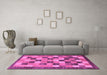 Machine Washable Checkered Purple Modern Area Rugs in a Living Room, wshabs191pur