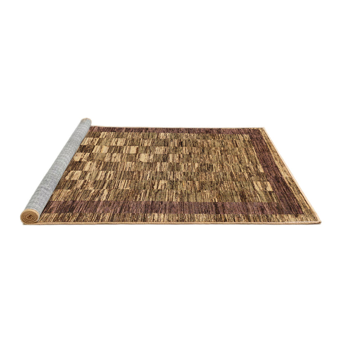 Sideview of Machine Washable Abstract Saddle Brown Rug, wshabs192