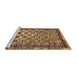 Sideview of Machine Washable Abstract Saddle Brown Rug, wshabs192