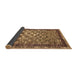 Sideview of Abstract Saddle Brown Checkered Rug, abs192