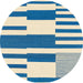 Round Machine Washable Abstract Blue Rug, wshabs1920