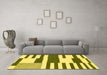 Machine Washable Abstract Yellow Modern Rug in a Living Room, wshabs1920yw