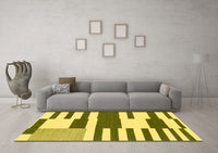 Machine Washable Abstract Yellow Modern Rug, wshabs1920yw