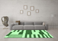 Machine Washable Abstract Emerald Green Modern Rug, wshabs1920emgrn