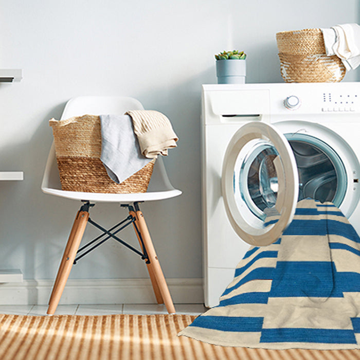 Machine Washable Abstract Blue Rug in a Washing Machine, wshabs1920