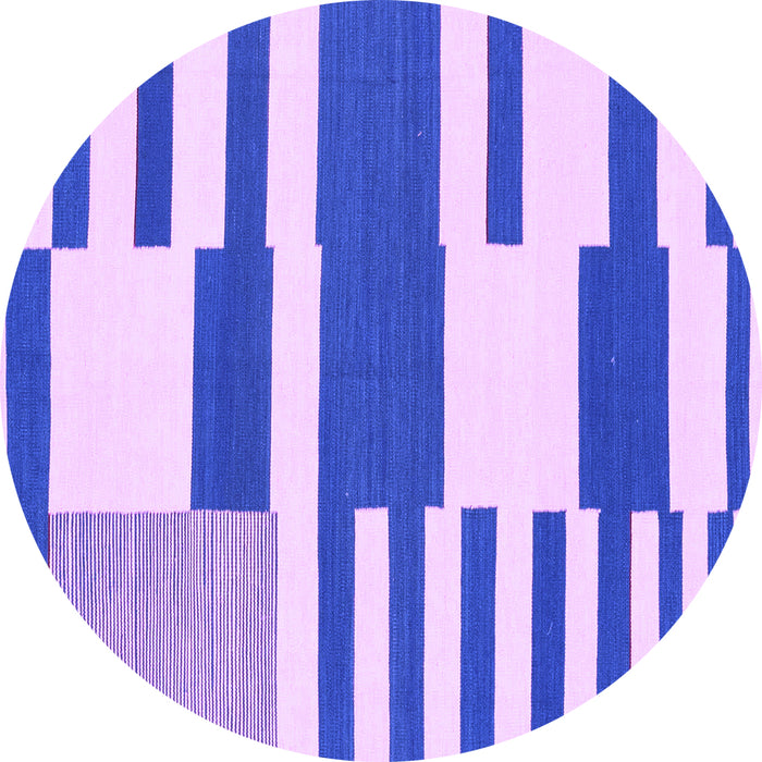 Round Machine Washable Abstract Purple Modern Area Rugs, wshabs1920pur