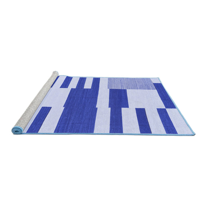 Sideview of Machine Washable Abstract Blue Modern Rug, wshabs1920blu