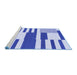 Sideview of Machine Washable Abstract Blue Modern Rug, wshabs1920blu