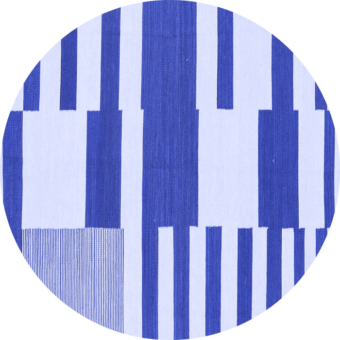 Round Machine Washable Abstract Blue Modern Rug, wshabs1920blu