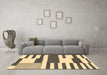 Machine Washable Abstract Brown Modern Rug in a Living Room,, wshabs1920brn