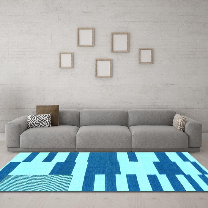 Machine Washable Abstract Light Blue Modern Rug in a Living Room, wshabs1920lblu