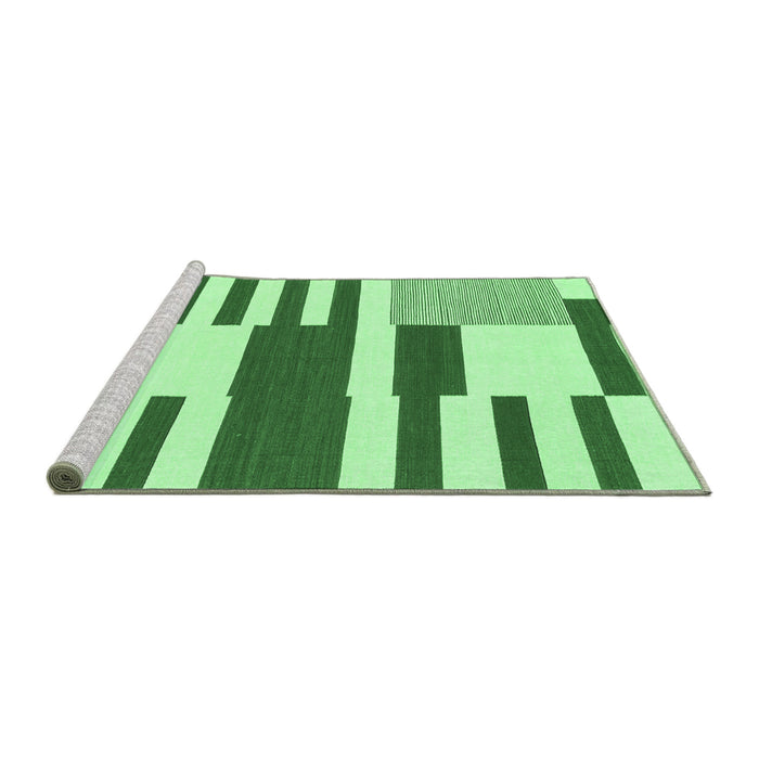 Sideview of Machine Washable Abstract Emerald Green Modern Area Rugs, wshabs1920emgrn