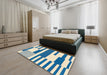 Abstract Blue Modern Rug in a Bedroom, abs1920