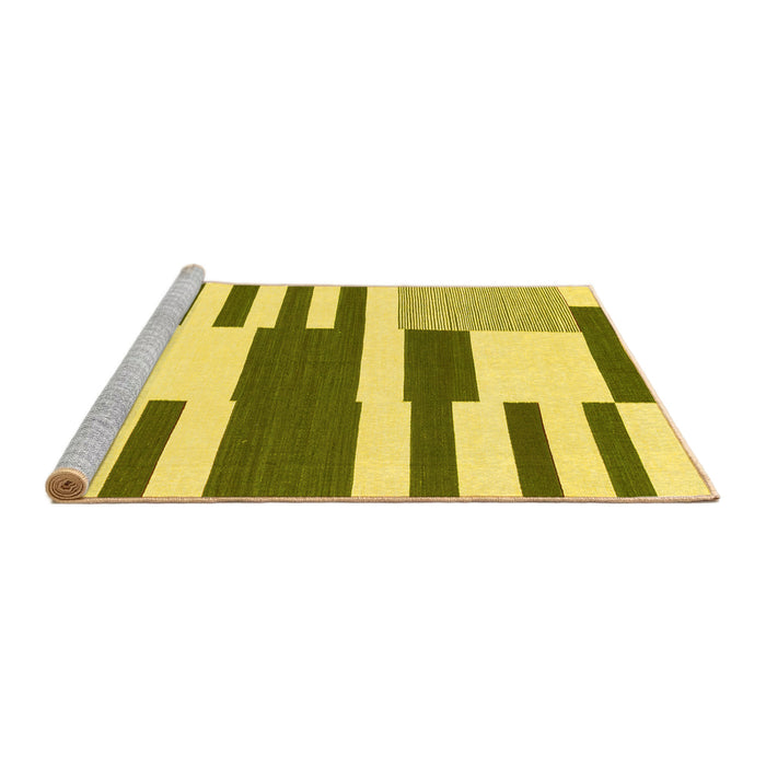 Sideview of Machine Washable Abstract Yellow Modern Rug, wshabs1920yw