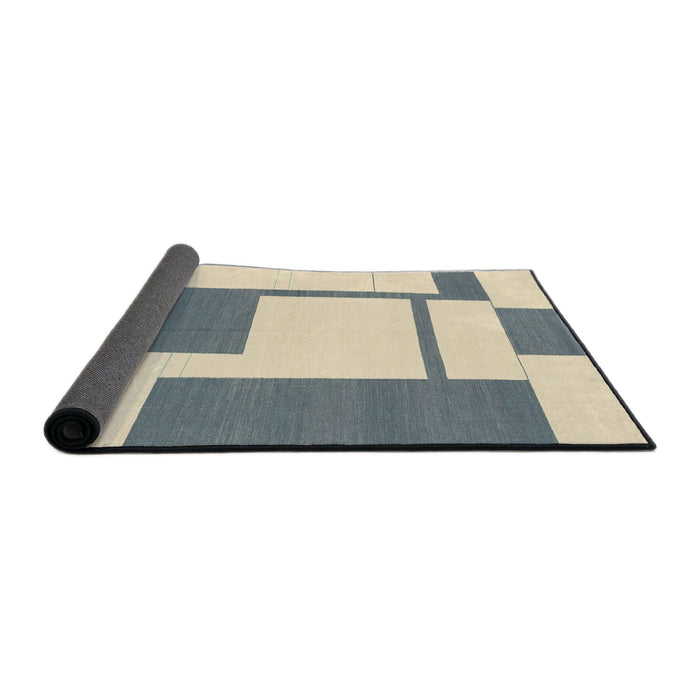 Sideview of Abstract Gunmetal Gray Solid Rug, abs1921