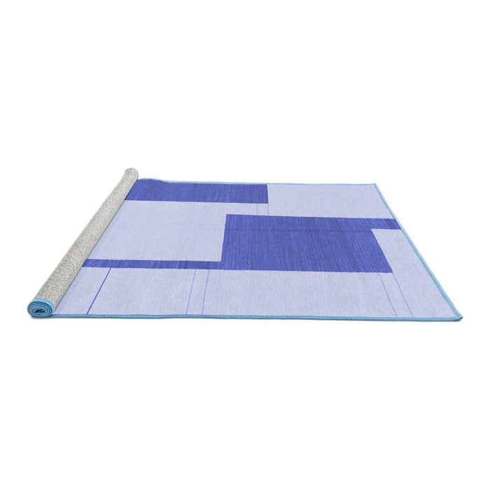 Sideview of Machine Washable Solid Blue Modern Rug, wshabs1921blu