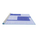 Sideview of Machine Washable Solid Blue Modern Rug, wshabs1921blu