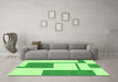 Machine Washable Solid Green Modern Area Rugs in a Living Room,, wshabs1921grn