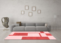 Machine Washable Solid Red Modern Rug, wshabs1921red