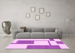 Machine Washable Solid Pink Modern Rug in a Living Room, wshabs1921pnk