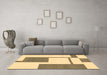 Machine Washable Solid Brown Modern Rug in a Living Room,, wshabs1921brn