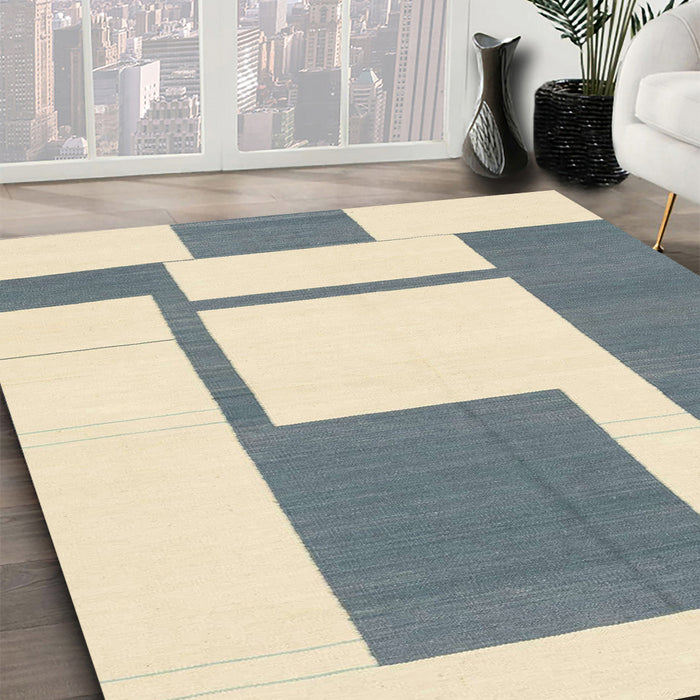 Abstract Gunmetal Gray Solid Rug in Family Room, abs1921