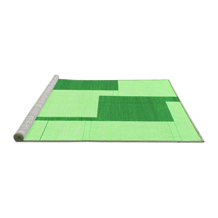 Sideview of Machine Washable Solid Green Modern Area Rugs, wshabs1921grn