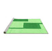 Sideview of Machine Washable Solid Green Modern Area Rugs, wshabs1921grn