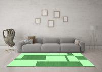 Machine Washable Solid Emerald Green Modern Rug, wshabs1921emgrn