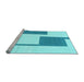Sideview of Machine Washable Solid Light Blue Modern Rug, wshabs1921lblu