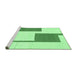 Sideview of Machine Washable Solid Emerald Green Modern Area Rugs, wshabs1921emgrn