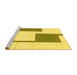 Sideview of Machine Washable Solid Yellow Modern Rug, wshabs1921yw