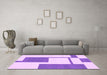 Machine Washable Solid Purple Modern Area Rugs in a Living Room, wshabs1921pur