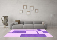 Machine Washable Solid Purple Modern Rug, wshabs1921pur