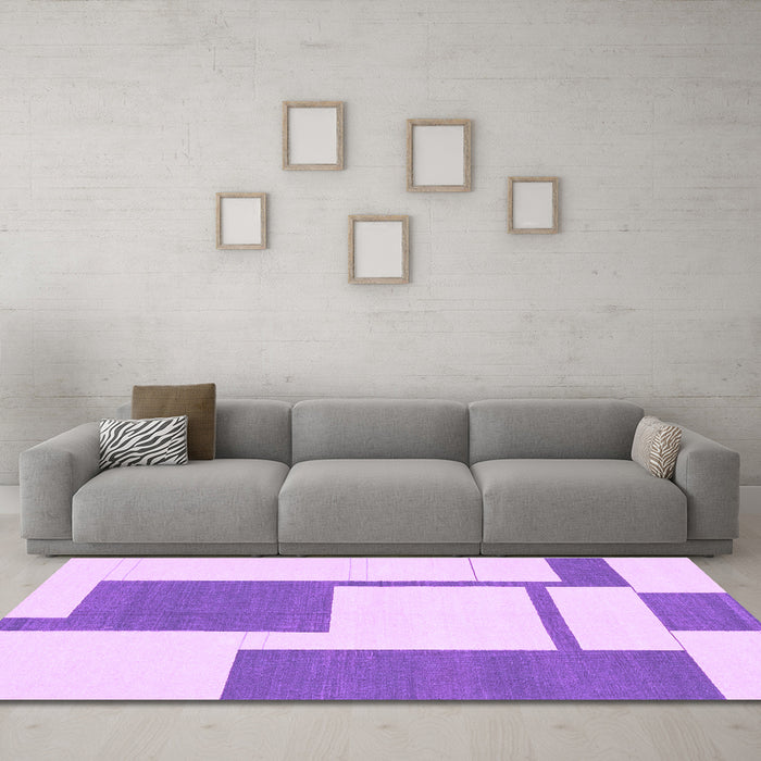 Machine Washable Solid Purple Modern Area Rugs in a Living Room, wshabs1921pur