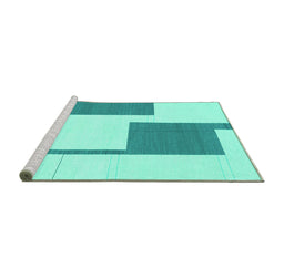 Sideview of Machine Washable Solid Turquoise Modern Area Rugs, wshabs1921turq