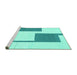 Sideview of Machine Washable Solid Turquoise Modern Area Rugs, wshabs1921turq