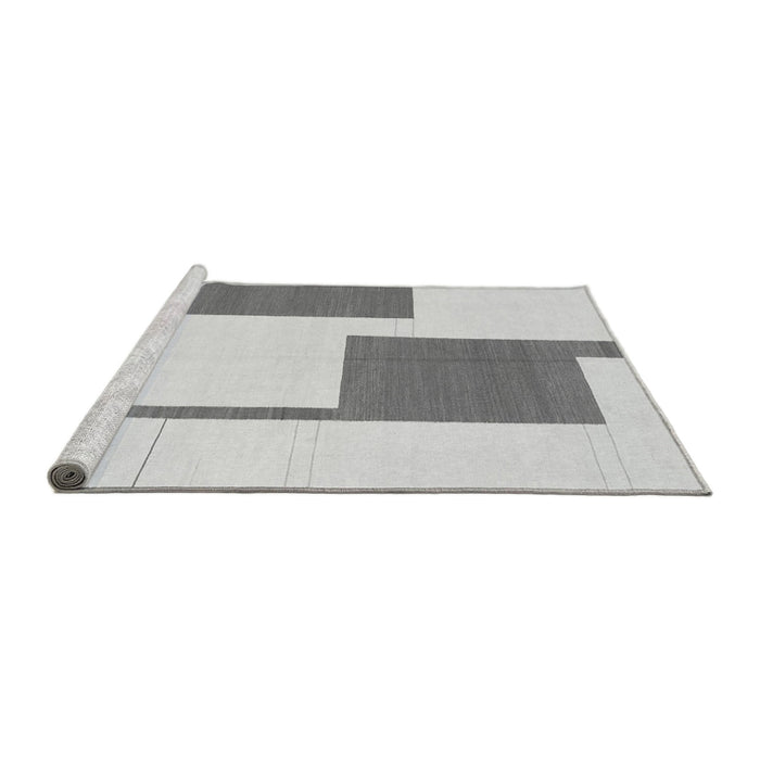 Sideview of Machine Washable Solid Gray Modern Rug, wshabs1921gry
