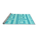 Sideview of Machine Washable Solid Light Blue Modern Rug, wshabs1922lblu