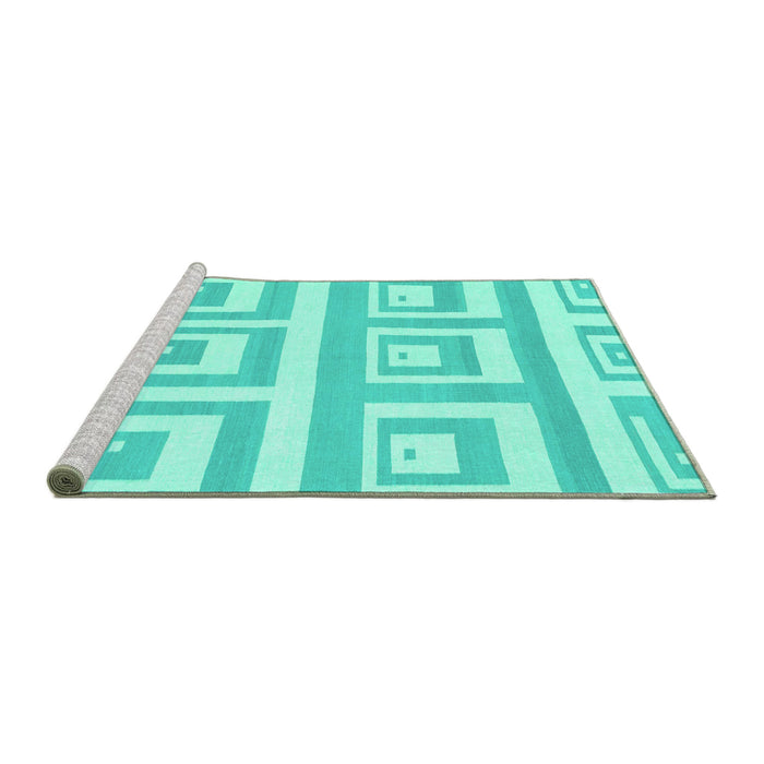 Sideview of Machine Washable Solid Turquoise Modern Area Rugs, wshabs1922turq