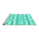 Sideview of Machine Washable Solid Turquoise Modern Area Rugs, wshabs1922turq