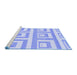 Sideview of Machine Washable Solid Blue Modern Rug, wshabs1922blu