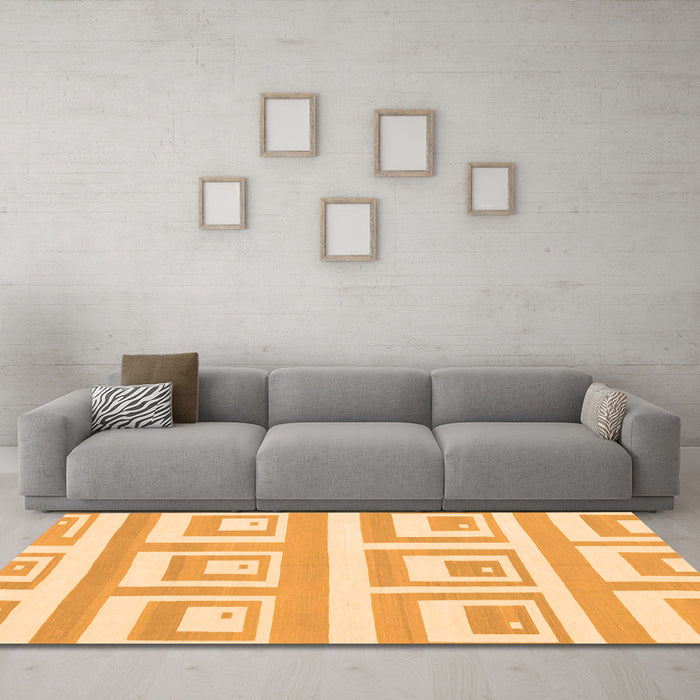Machine Washable Solid Orange Modern Area Rugs in a Living Room, wshabs1922org