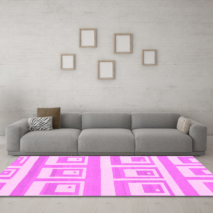 Machine Washable Solid Pink Modern Rug in a Living Room, wshabs1922pnk