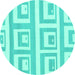 Round Solid Turquoise Modern Rug, abs1922turq