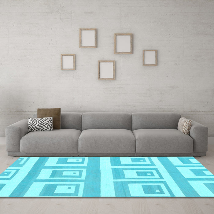 Machine Washable Solid Light Blue Modern Rug in a Living Room, wshabs1922lblu