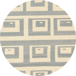 Round Abstract Dark Gray Solid Rug, abs1922