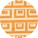 Round Machine Washable Solid Orange Modern Area Rugs, wshabs1922org