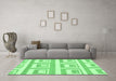 Machine Washable Solid Emerald Green Modern Area Rugs in a Living Room,, wshabs1922emgrn