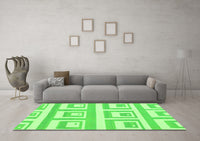 Machine Washable Solid Green Modern Rug, wshabs1922grn